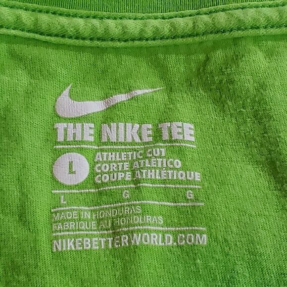 🔺️Nike Bright Green & White Short Sleeve Top Large - Picture 7 of 8